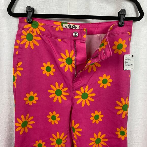 Free People Pink Floral Youthquake Wide Leg Crop Pants Sz.30 NWT - Picture 8 of 16